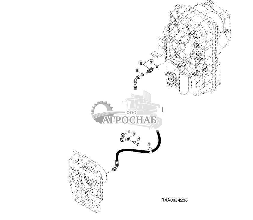 DIFFERENTIAL LOCK VALVE AND OIL LINES 
